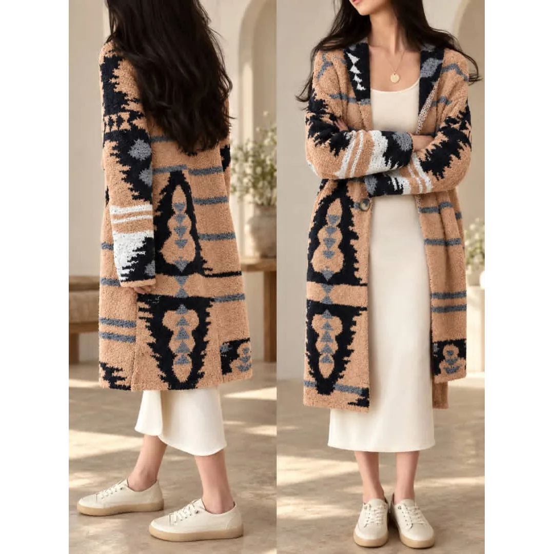 كارديجان طويل بنقشة — رواق
